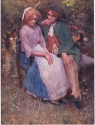 The hawthorn bush, with seats beneath the shade, for talking age and whispering lovers made!