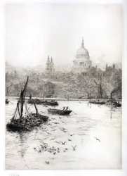 Shipping and Gulls Below St Pauls