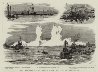 The Blowing-up of Flood Rock, Hell Gate, New York