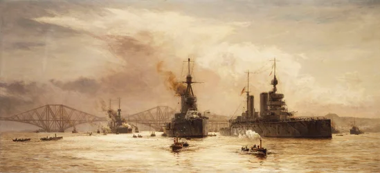 The First Battle Squadron Leaving the Forth for the Battle of Jutland