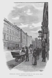 Moorgate Street, Showing Offices of the Royal Mail Steam Packet Company