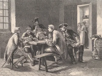 Soldiers Playing at Cards, from Illustrated London News