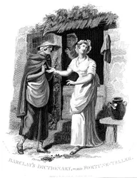 Chiromancy: Country Girl Having Her Hand Read by a Fortune Teller