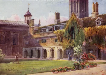 A Court and Cloisters in Pembroke College