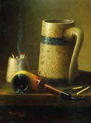 Still Life with Pipe, Mug and Matches