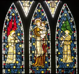 Madonna and Child with Two Angels (detail)