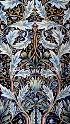 Wall covering panel (66 tiles) made by William Morris and William Frend de Morgan in faience. From Membland Hall for Edward Charles Baring. Chelsea, England. 1876-1877 Paris, Musee d