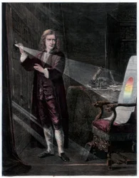 Newton investigating light, 1870