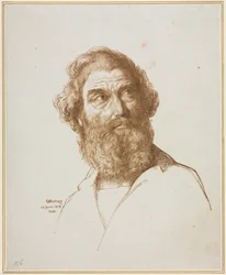 Head of a Bearded Man Gazing to His Left, 1859