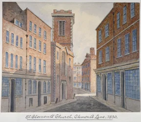 Church of St Clement, Eastcheap, City of London, 1830