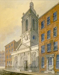 North-east View of the Church of St Peter-le-Poer and Old Broad Street, City of London