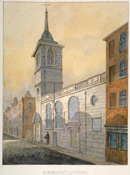 South-east view of the Church of St Margaret Lothbury, City of London, 1815