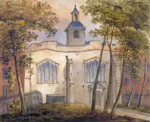 West view of the Church of St Helen, Bishopsgate, City of London, c. 1810