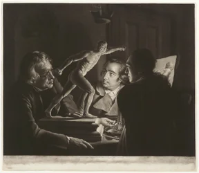 Three Persons Viewing the Gladiator by Candlelight