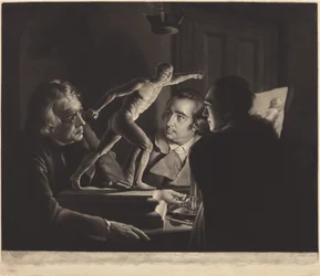 Three Persons Viewing the Gladiator by Candlelight