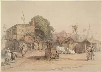 Village scene with a small 