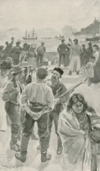The Arrival of Annual Ship at Fort York, Hudson Bay
