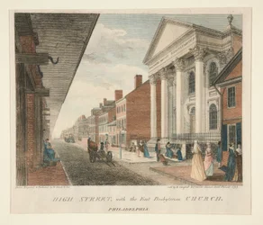 High Street, with the First Presbyterian Church, Philadelphia