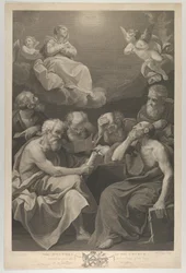 The doctors of the church consulting books and documents and contemplating the Virgin, 1785