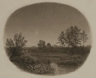 River Landscape with Evening Star