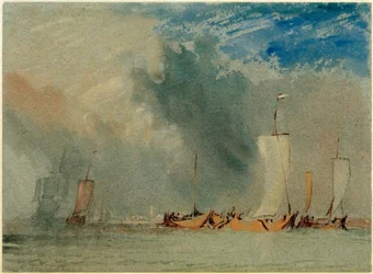 Near Nantes: Loire Barges in the Gust of a Wind