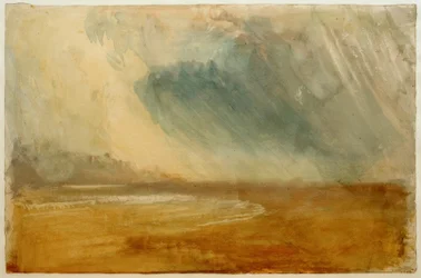Rain Clouds Sweeping over a Beach: possibly near Dunstanbrough Castle