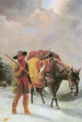 Fur Trapper Crossing the Mountains