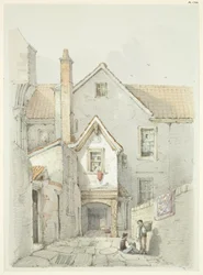 Old House Formerly Standing Near Bristol Cathedral