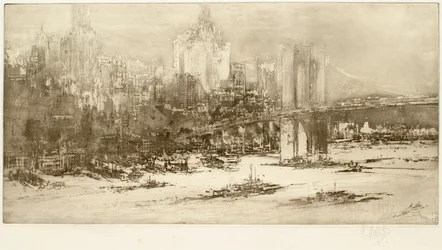 Brooklyn Bridge, New York (large plate)