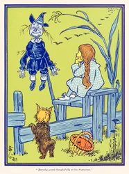 Dorothy gazed thoughtfully at the Scarecrow. from The Wonderful Wizard of Oz by L. Frank Baum