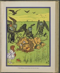 "The Monkeys wound many coils around his body", illustration from "The Wonderful Wizard of Oz" by Lyman Frank Baum