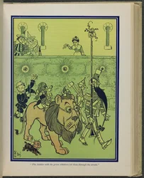 "The Soldier with the Green Whiskers Led Them Through the Streets", Illustration from "The Wonderful Wizard of Oz" by Lyman Frank Baum
