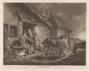 Hunters and Hunting Dogs with Their Prey at an Inn