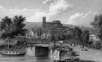 Hythe from the Canal Bridge, engraved by E. Finden, 1829