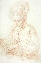 Woman in Riding Habit Reading