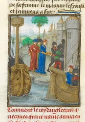 Richard I landing in Sicily, illustration from 