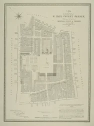 Map of the Parish of St. Paul, Covent Garden, Showing the Site of Bedford House and Grounds, Published by W.P. Metchim, 1686