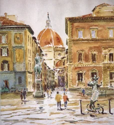Piazza SS Annunziata, rain clearing