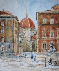 Piazza SS Annunziata, After the Cloudburst