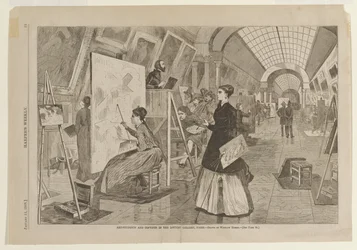 Art Students and Copyists in the Louvre Gallery, Paris