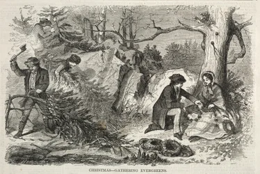 Christmas - Gathering Evergreens, 1858