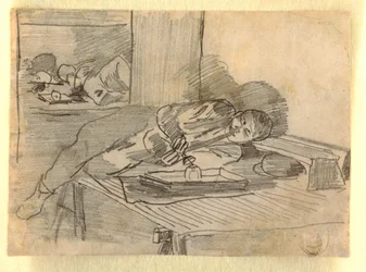 Chinese Man Smoking an Opium Pipe, a Baxter Street Club House, New York City, ca. 1874