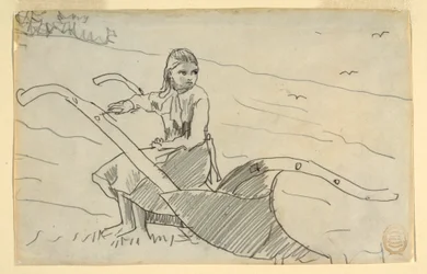 Girl Seated on a Plough, 1879