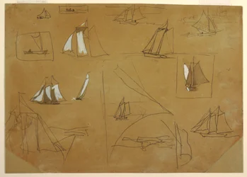 Sketches of Sailing Boats, Cullercoats, England, 1881–82