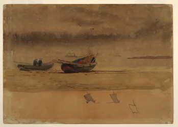 Stern View of Two Rowboats, England, 1881-82