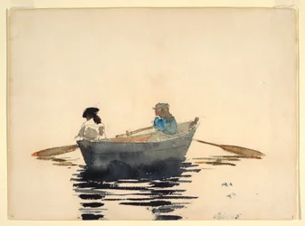 Two Girls in a Rowboat, 1876–80