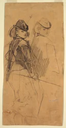 Two Studies of a Young Girl Looking Over Her Shoulder, ca. 1862