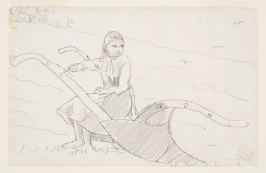 Girl Seated on a Plow