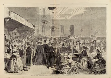 Great Fair Given at the City Assembly Rooms, New York, December 1861, In Aid of the City Poor, from Harper