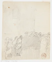 Men and Women Looking Out to Sea, Cullercoats, England